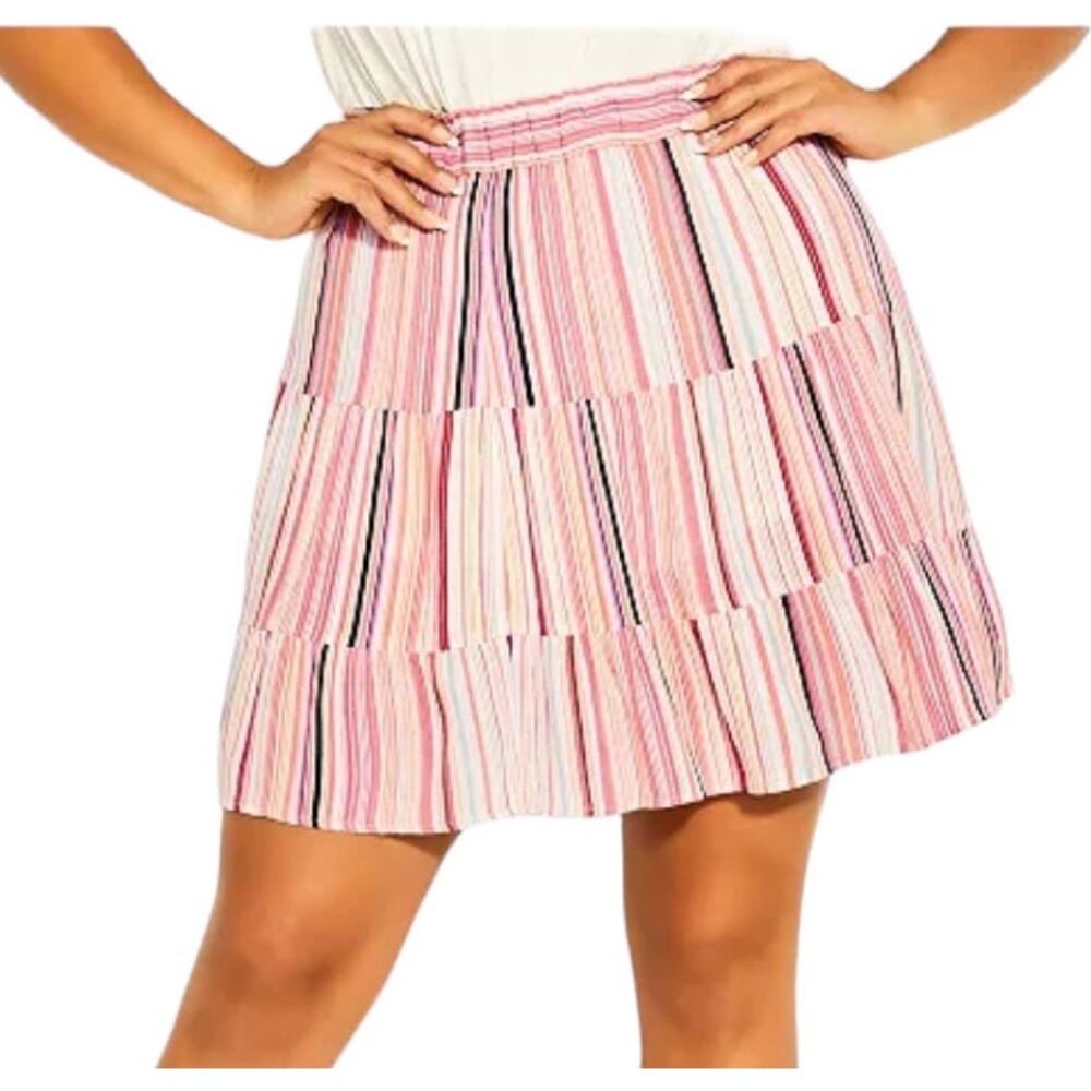 City Chic Skirt Trendy Takamaka stripe plus size S 16
